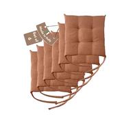 Il Tuo Artigiano Design Lot de 4 ou 6 coussins de chaise de cuisine, fabriqués en Italie, lot de 6 pièces de 40 x 40 cm, épaisseur 6 cm, rembourrage éponge et acrylique doux (6, terre cuite)