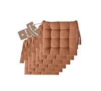 Il Tuo Artigiano Design Lot de 4 ou 6 coussins pour chaises de cuisine, fabriqués en Italie, 6 coussins de 40 x 40 cm, épaisseur 6 cm, rembourrage en éponge et acrylique doux (6, terre cuite)