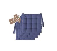 Il Tuo Artigiano Design Lot de 4 ou 6 Coussins pour chaises de Cuisine fabriqués en Italie, Coussins de Chaise de Cuisine 40x40 cm d'épaisseur 6 cm, Rembourrage en éponge et Acrylique (4, Bleu)