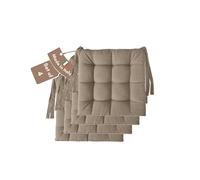 Il Tuo Artigiano Design Lot de 4 ou 6 Coussins pour chaises de Cuisine fabriqués en Italie, Coussins de Chaise de Cuisine 40x40 cm d'épaisseur 6 cm, Rembourrage en éponge et Acrylique (4, Beige)