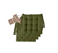 Il Tuo Artigiano Design Lot de 4 ou 6 Coussins pour chaises de Cuisine fabriqués en Italie, Coussins de Chaise de Cuisine 40x40 cm d'épaisseur 6 cm, Rembourrage en éponge et Acrylique (4, Khakis)