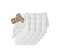 Il Tuo Artigiano Design Lot de 4 ou 6 Coussins pour chaises de Cuisine fabriqués en Italie, Coussins de Chaise de Cuisine 40x40 cm d'épaisseur 6 cm, Rembourrage en éponge et Acrylique (6, Nature)