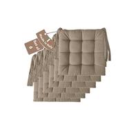 Il Tuo Artigiano Design Lot de 4 ou 6 Coussins pour chaises de Cuisine fabriqués en Italie, Coussins de Chaise de Cuisine 40x40 cm d'épaisseur 6 cm, Rembourrage en éponge et Acrylique (6, Beige)