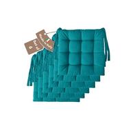 Il Tuo Artigiano Design Lot de 4 ou 6 Coussins pour chaises de Cuisine fabriqués en Italie, Coussins de Chaise de Cuisine 40x40 cm d'épaisseur 6 cm, Rembourrage en éponge et Acrylique (6, Pétrole)