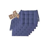 Il Tuo Artigiano Design Lot de 4 ou 6 Coussins pour chaises de Cuisine fabriqués en Italie, Coussins de Chaise de Cuisine 40x40 cm d'épaisseur 6 cm, Rembourrage en éponge et Acrylique (6, Bleu)