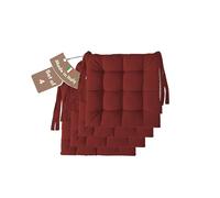 Il Tuo Artigiano Design Lot de 4 ou 6 Coussins pour chaises de Cuisine fabriqués en Italie, Coussins de Chaise de Cuisine 40x40 cm d'épaisseur 6 cm, Rembourrage en éponge et Acrylique (4, Bordeaux)