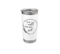 Il va bien à mon âme Christian Pretty Floral Vintage Gobelet isotherme en acier inoxydable double paroi
