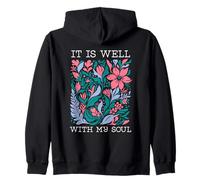 Il va Bien avec Mon âme, Christian Fun, rétro, Vintage, Floral Sweat à Capuche