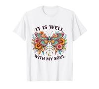 Il va Bien avec Mon âme Christian Pretty Vintage Butterfly T-Shirt