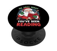 Il voit ce Que Vous Avez lu Funny Bookish Christmas PopSockets PopGrip Adhésif