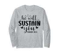 Il Vous soutiendra Les Hommes et Les Femmes chrétiens reconnaissants Manche Longue