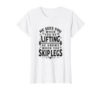 Il Vous voit Quand Vous soulevez T-Shirt Graphique avec Valeur, Femme, Blanc, S