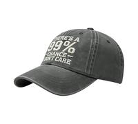 « Il y a 99 % de probabilité que ça ne se passe pas » - Casquette brodée pour papa, réglable, look usé, casquette brodée « I Don't Care » Casquette de baseball pour femme (noir, taille unique)