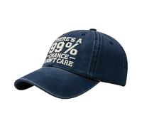 « Il y a 99 % de probabilité que ça ne se passe pas » - Casquette brodée pour papa, réglable, look usé, casquette brodée « I Don't Care » Casquette de baseball pour femme (bleu marine, taille unique)