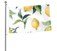 Il y a beaucoup de citrons sur les mâts de drapeaux de jardin personnalisés de 90 cm x 60 cm avec œillets