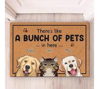 Il Y A comme Un Tas d'animaux De Compagnie Ici - Chien Et Animal De Compagnie Personnalisés Paillasson D'Entree Anti-Poussière Tapis De Bain Antidérapant Paillasson De Bienvenue 40X60Cm