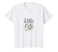 Il y a Trois Chats, j'étais Un Amoureux Amusant des Animaux T-Shirt, Enfant, Blanc, 10 Ans