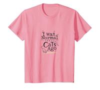 Il y a Trois Chats, j'étais Un Amoureux Amusant des Animaux T-Shirt, Enfant, Rose, 4 Ans
