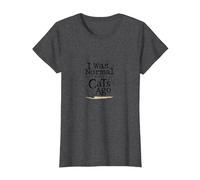 Il y a Trois Chats, j'étais Un Amoureux Amusant des Animaux T-Shirt, Femme, Chiné Foncé, L