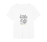 Il y a Trois Chats, j'étais Un Amoureux Amusant des Animaux T-Shirt, Femme Grandes Tailles, Blanc, 6X