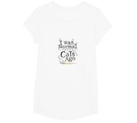 Il y a Trois Chats, j'étais Un Amoureux Amusant des Animaux T-Shirt, Fille, Blanc, M