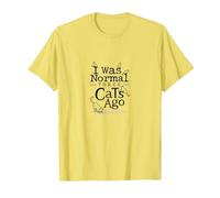 Il y a Trois Chats, j'étais Un Amoureux Amusant des Animaux T-Shirt, Homme, Citron, S