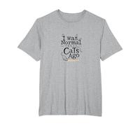 Il y a Trois Chats, j'étais Un Amoureux Amusant des Animaux T-Shirt, Homme Grandes Tailles, Gris Chiné, 3X Tall