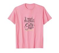 Il y a Trois Chats, j'étais Un Amoureux Amusant des Animaux T-Shirt, Homme, Rose, XL