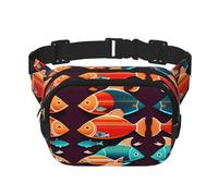 Il y a un autre poisson dans le sac banane carré double couche avec sangle réglable pour les activités de plein air, noir, taille unique, Noir , Taille unique