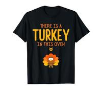 Il y a Une Dinde dans ce Four Maman Thanksgiving Grossesse T-Shirt