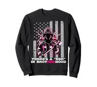 Il y a Une « Elle » dans Brotherhood Female Firefighter Womans USA Sweatshirt