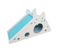 Il y a une niche colorée pour animal de compagnie équipée d'escaliers et de toboggans, avec écureuils, gerbilles, hamsters, etc. (bleu A)