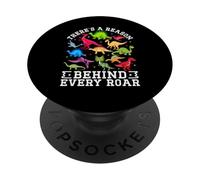Il y a Une Raison derrière Chaque Rugissement d'un Mignon Dinosaure SPED Autism PopSockets PopGrip Adhésif