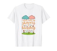 Il y Aura des pluies de bénédictions T-Shirt Graphique avec Valeur, Homme, Blanc, M