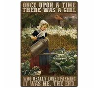 Il y avait une fille qui aimait vraiment l'agriculture, plaque en métal vintage, décoration murale, art rétro, décoration murale pour la maison, la salle de bain, 20 x 30 cm