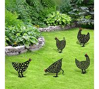 ILAHUI 5 Pièces Poule Décorative, Poules Décoratives Extérieur, Poulet du Jardin Décoration pour Pelouse Chemin Trottoir (Acrylique)