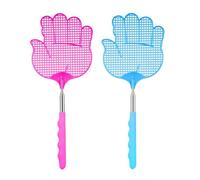 ILamourCar 2 Pièces Tapette à Mouches, Lutte Antiparasitaire Manuelle,Tapette à Mouches Télescopique Poignée Télescopique Durable et Robuste pour Insectes Nuisibles, Rose + Bleu