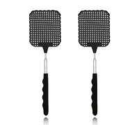 ILamourCar Tapette à Mouches Extensible[2 Pièces], Poignée Télescopique Durable et Robuste, Antiparasitaire Manuelle (Noir)