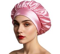 iLamvie Bonnet Satin Cheveux Nuit, Bonnet De Nuit Satin, Bonnet Soie Cheveux Nuit Bonnet Cheveux Nuit Pour Femmes Cheveux Longs Cheveux Bouclés(Couleur rose)