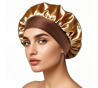 iLamvie Bonnet Satin Cheveux Nuit, Bonnet De Nuit Satin, Bonnet Soie Cheveux Nuit Bonnet Cheveux Nuit Pour Femmes Cheveux Longs Cheveux Bouclés(Couleur or)