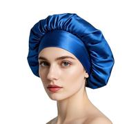 iLamvie Bonnet Satin Cheveux Nuit, Bonnet De Nuit Satin, Bonnet Soie Cheveux Nuit Bonnet Cheveux Nuit Pour Femmes Cheveux Longs Cheveux Bouclés(Bleu)