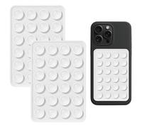 iLamvie Pack de 2 ventouses en Silicone pour Tous Les modèles de téléphones, Support de téléphone antidérapant pour Selfies et vidéos, Mains Libres, Durable et Facile à Utiliser(2 Blanc)