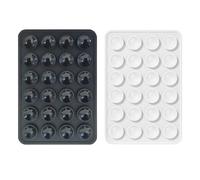 iLamvie Pack de 2 ventouses en Silicone pour Tous Les modèles de téléphones, Support de téléphone antidérapant pour Selfies et vidéos, Mains Libres, Durable et Facile à Utiliser(Noir et Blanc)