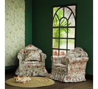 ILAND Dollhouse Furniture of Miniature Couch the Great Doll House Furniture Ensemble pour 1/12 Accessoires Elegant Rose and Birds plisss Sofas S