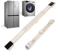 ilauke 2 Supports de Machine à Laver Mobiles avec 30 Roulettes,Base de Machine à Laver Réglable avec Caoutchouc Antidérapant pour Lave-linge,Réfrigérateur,Llave-vaisselle,Supporte Jusqu'à 300kg(Blanc)