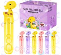 ilauke 24 Mini Bulles de Savon pour Enfants,30ml Tube à Bulles de Mariage, 3 Couleurs Petites Bulles de Savon Girafe,Bâtons à Bulles avec Poignée,Flacon à Bulle pour Mariage,Anniversaire,Fête,Noël