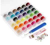 ilauke 36pcs Bobines et Fil à Coudre avec Etui pour Singer Brother Janome Babylock Kenmore Machine