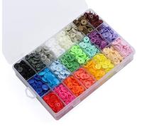ilauke 400pcs Bouton Pressions 24 Couleurs Pressions Plastiques T5 12mm, avec Rangement de Boîte
