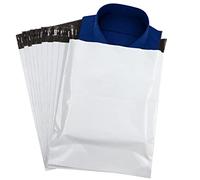 ilauke 60pcs Sacs d'expédition Plastique 35 * 45cm+5.5cm Enveloppes Plastique Sacs d'expédition Couleur Blanc Pochettes Postales Imperméable et Indéchirable