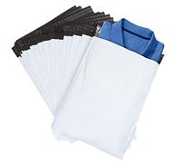 ilauke 60pcs Sacs d'expédition Plastique Sac de Courrier Pochettes Enveloppes Postales Couleur Blanc 30 * 40cm+5cm de Rabat